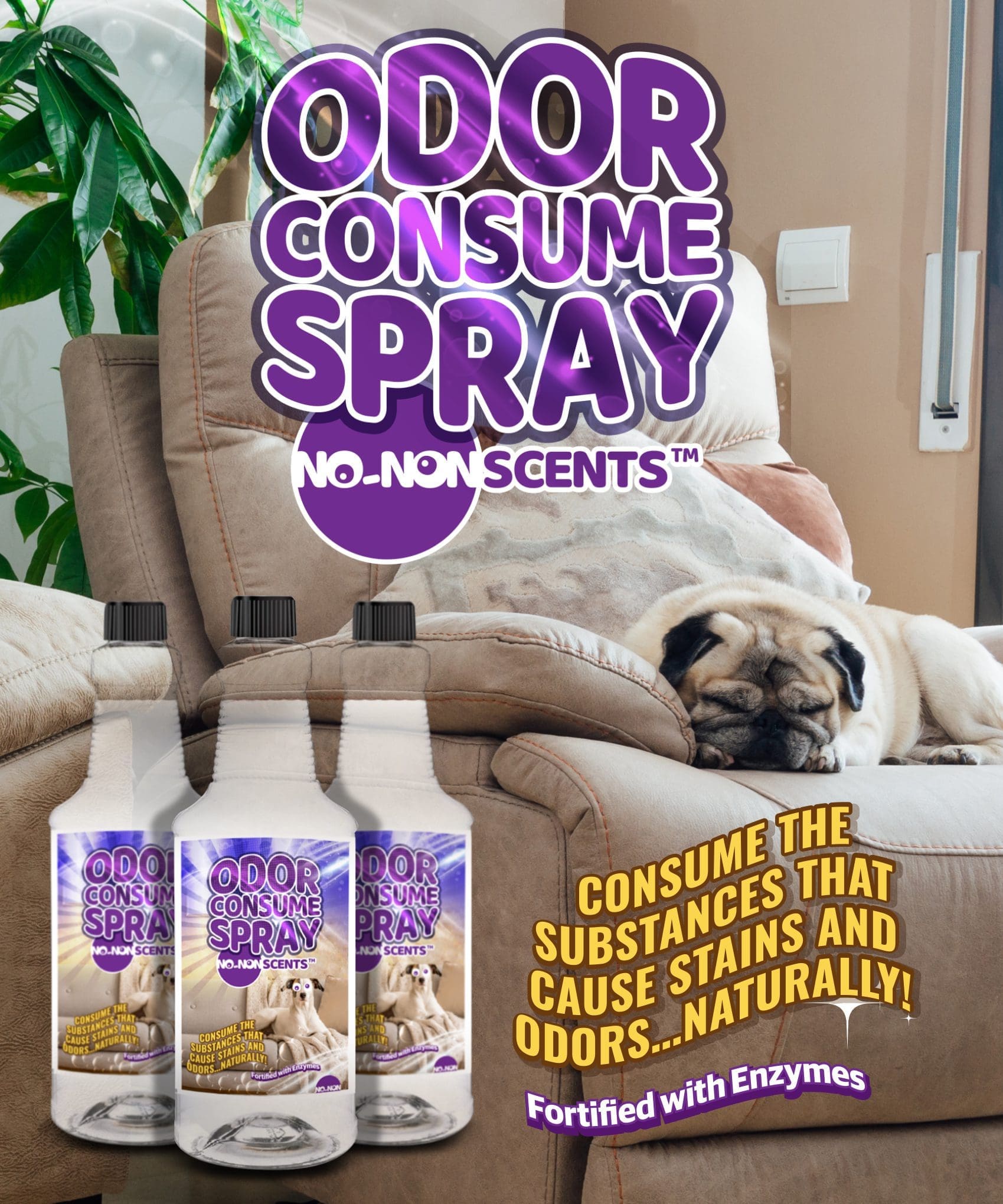 No-NonScents Odor Consume Soft Surface Spray - Quart