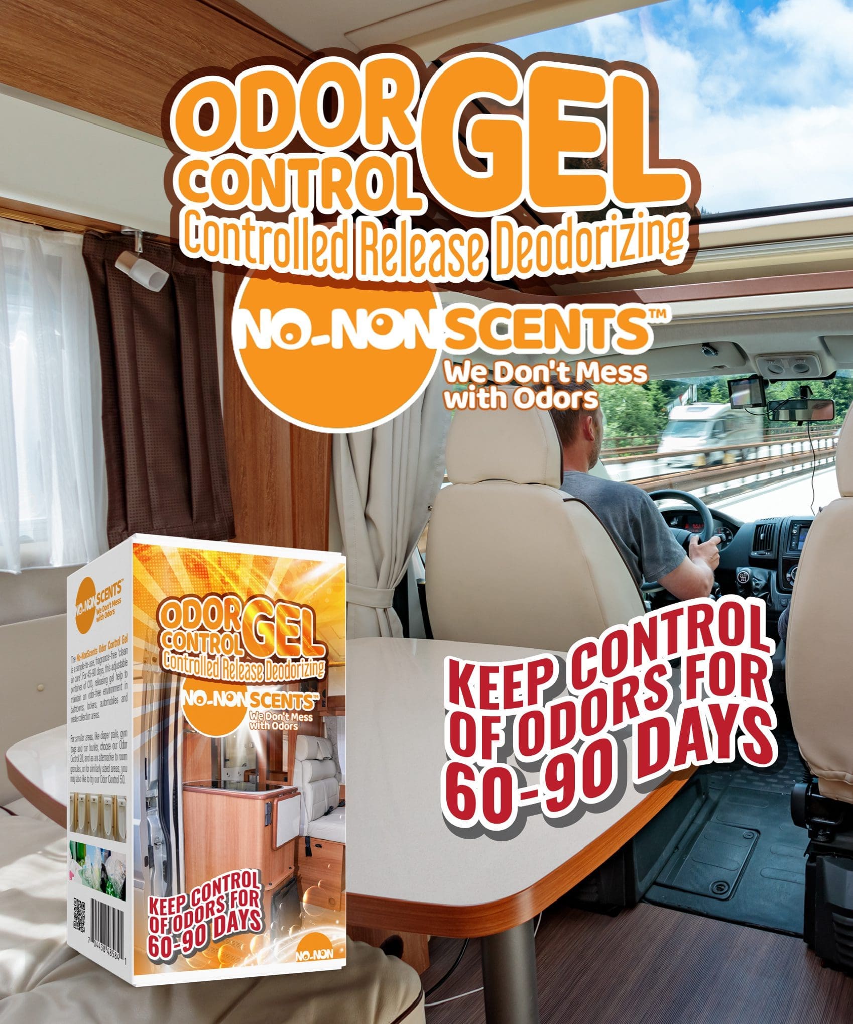 No-NonScents Odor Control Gel Deodorizing Kit - Adjustable & Refillable