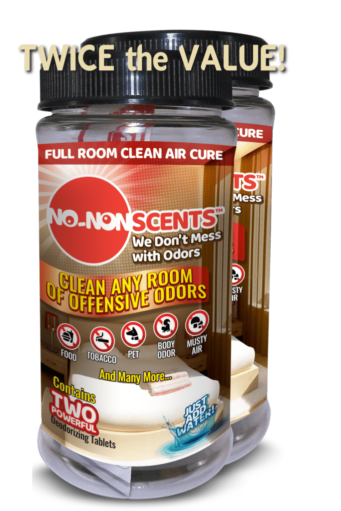 No-NonScents Room Deodorizer - TWO Tablets for Large Spaces or TWO Applications!