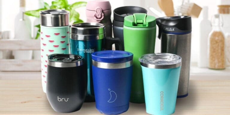 Coffee mugs, water bottles and travel cups are all made new with ClO2