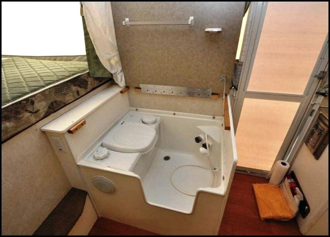 camper toilet in picture.