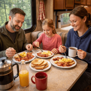 Breakfast in a camper