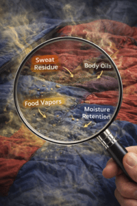 Sleeping bags are prime for odor development. 