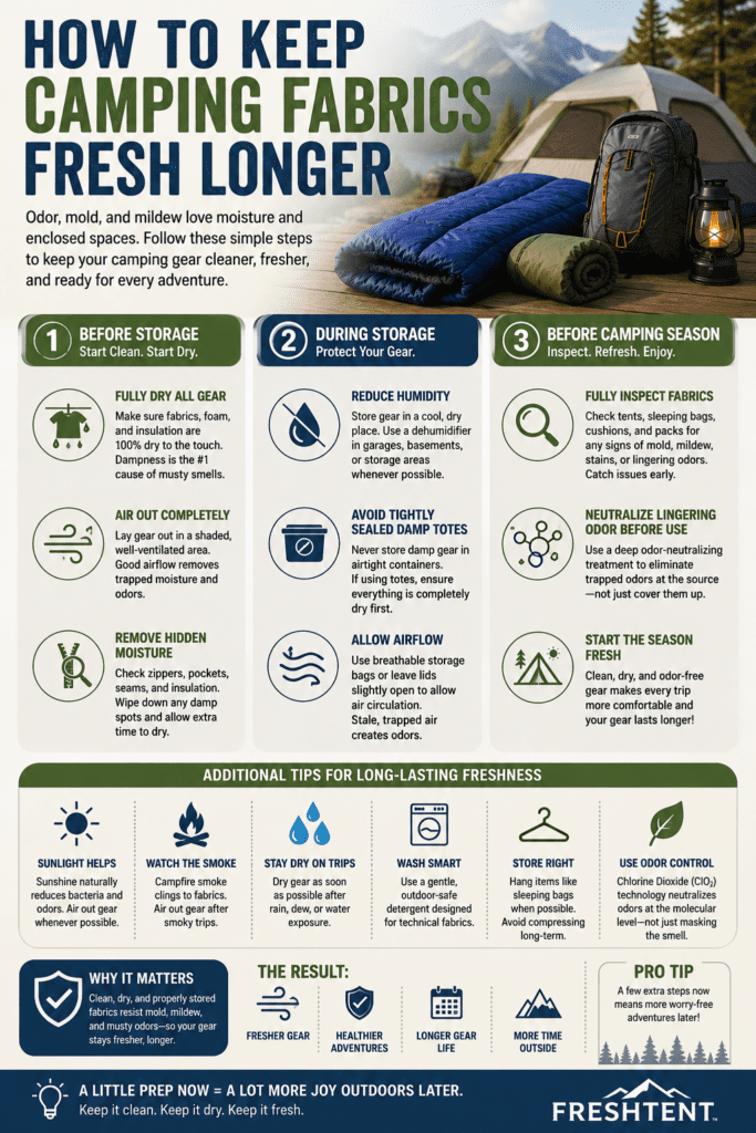 infograph showing three easy steps to keeping your gear fresh.
