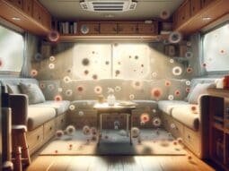 Microbes and odor molecule float in the air of an RV {{brizy_dc_image_alt entityId=